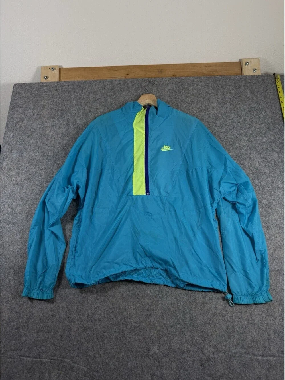 Vintage Nike Windbreaker Jacket Size Medium Blue Half Zip Pullover
